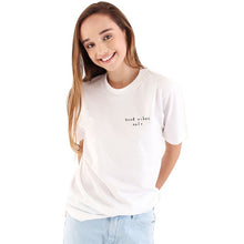 Load image into Gallery viewer, EAST KNITTING H926 New Summer Basic White/Black Women T Shirt Simple O-Neck  Top Tees Good Vibes Only Print Harajuku Tshirt
