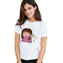 Load image into Gallery viewer, EAST KNITTING H894 Summer  T Shirt Women Tumblr T-Shirt White Short Sleeve 3D Tees Tops Rich Emoji  Printed Funny Tshirts