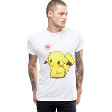 Load image into Gallery viewer, New Pokemon Go Funny T-shirt Pikachu With Heart Harajuku Women Tshirt Summer Casual Tops Couples Tees